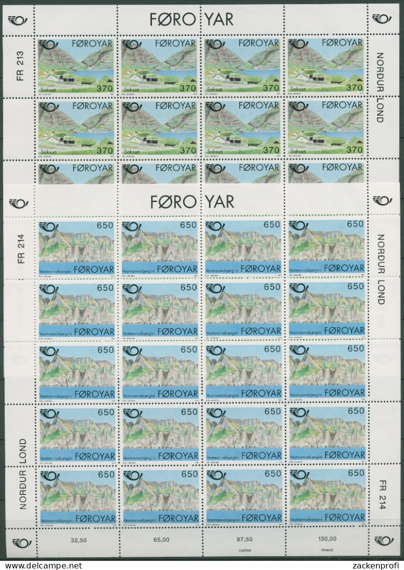 Färöer 1991 NORDEN: Tourismus Landschaften 219/20 Bogen Postfrisch (SG96587) - Faroe Islands