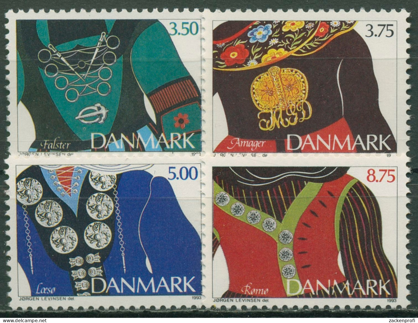 Dänemark 1993 Trachtenschmuck 1064/67 Postfrisch - Unused Stamps