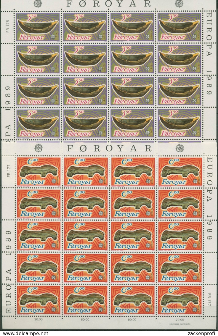 Färöer 1989 Europa CEPT Kinderspiele 184/85 Bogen Postfrisch (C96580) - Faroe Islands
