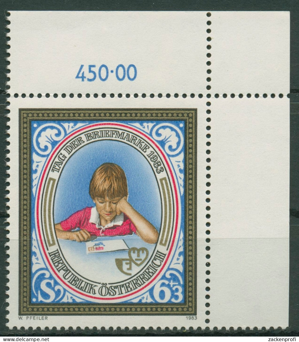 Österreich 1983 Tag Der Briefmarke Kind Mit Briefkuvert 1756 Ecke Postfrisch - Neufs