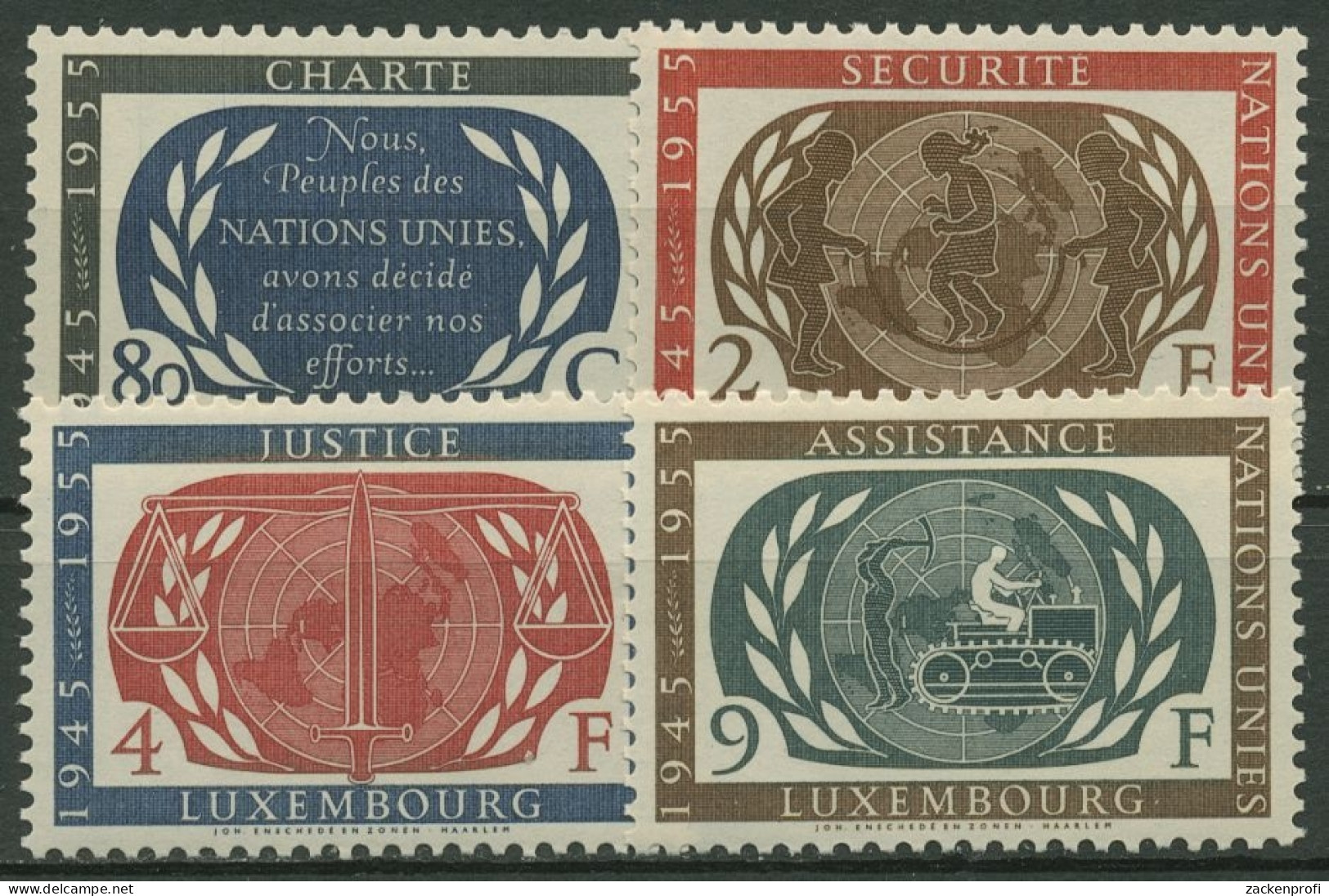 Luxemburg 1955 10 Jahre Vereinte Nationen UNO 537/40 Postfrisch - Unused Stamps