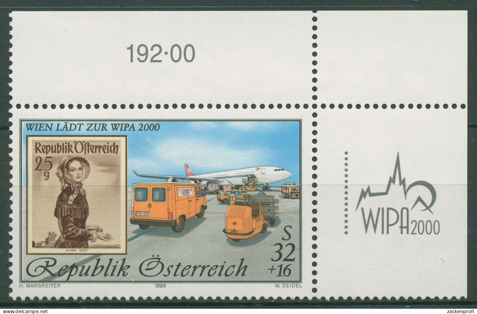 Österreich 1999 WIPA 2000 MiNr.898 Flughafenpostverladung 2292 I Ecke Postfrisch - Ongebruikt