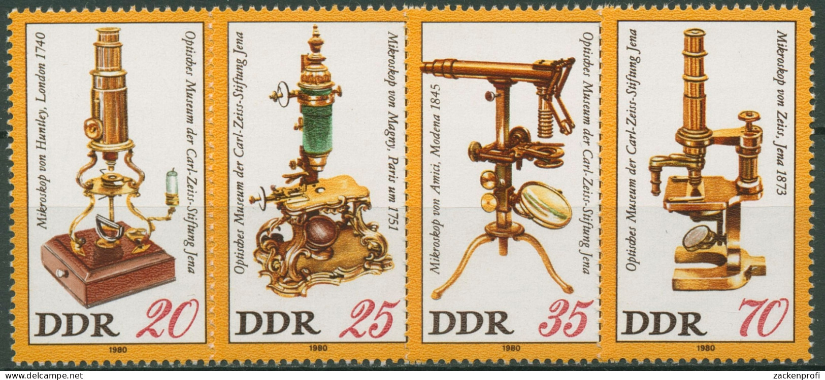DDR 1980 Carl-Zeiss Jena Optisches Museum Mikroskope 2534/37 Postfrisch - Ungebraucht
