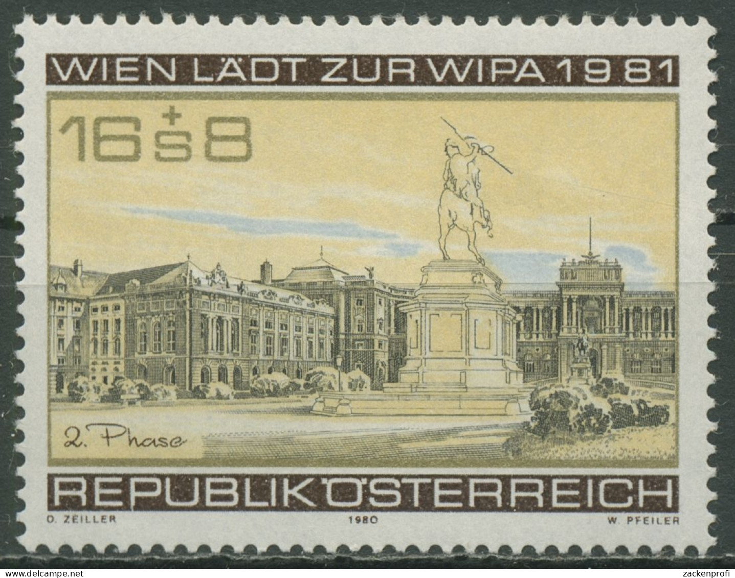 Österreich 1980 WIPA'81 Heldenplatz Wien Erzherzog-Denkmal 1662 Postfrisch - Ungebraucht