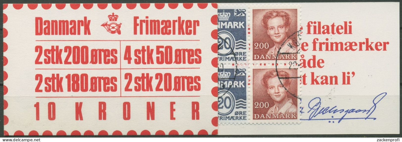 Dänemark 1982 Ziffern/Königin Markenheftchen MH 29 Gestempelt (C96572) - Carnets