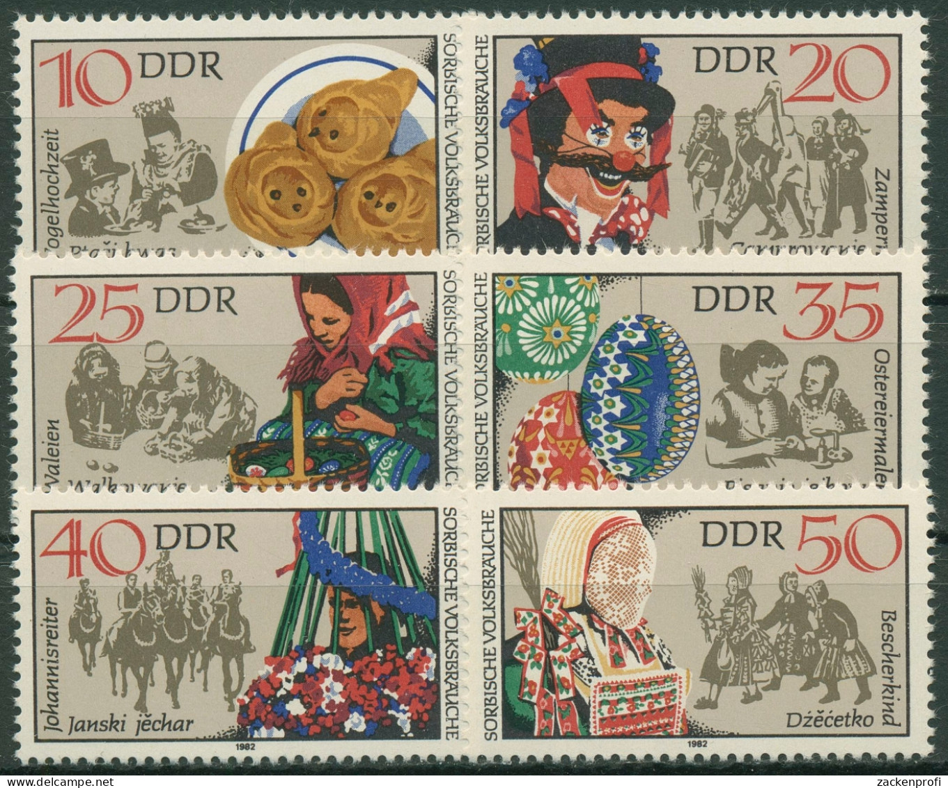 DDR 1982 Sorbische Volksbräuche 2716/21 Postfrisch - Ungebraucht