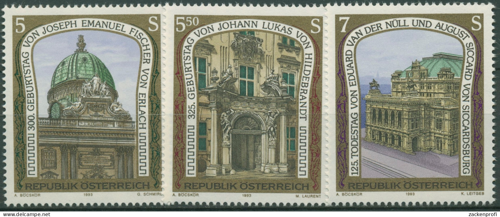 Österreich 1993 Bildende Kunst Wiener Hofburg Staasoper 2084/86 Postfrisch - Ungebraucht