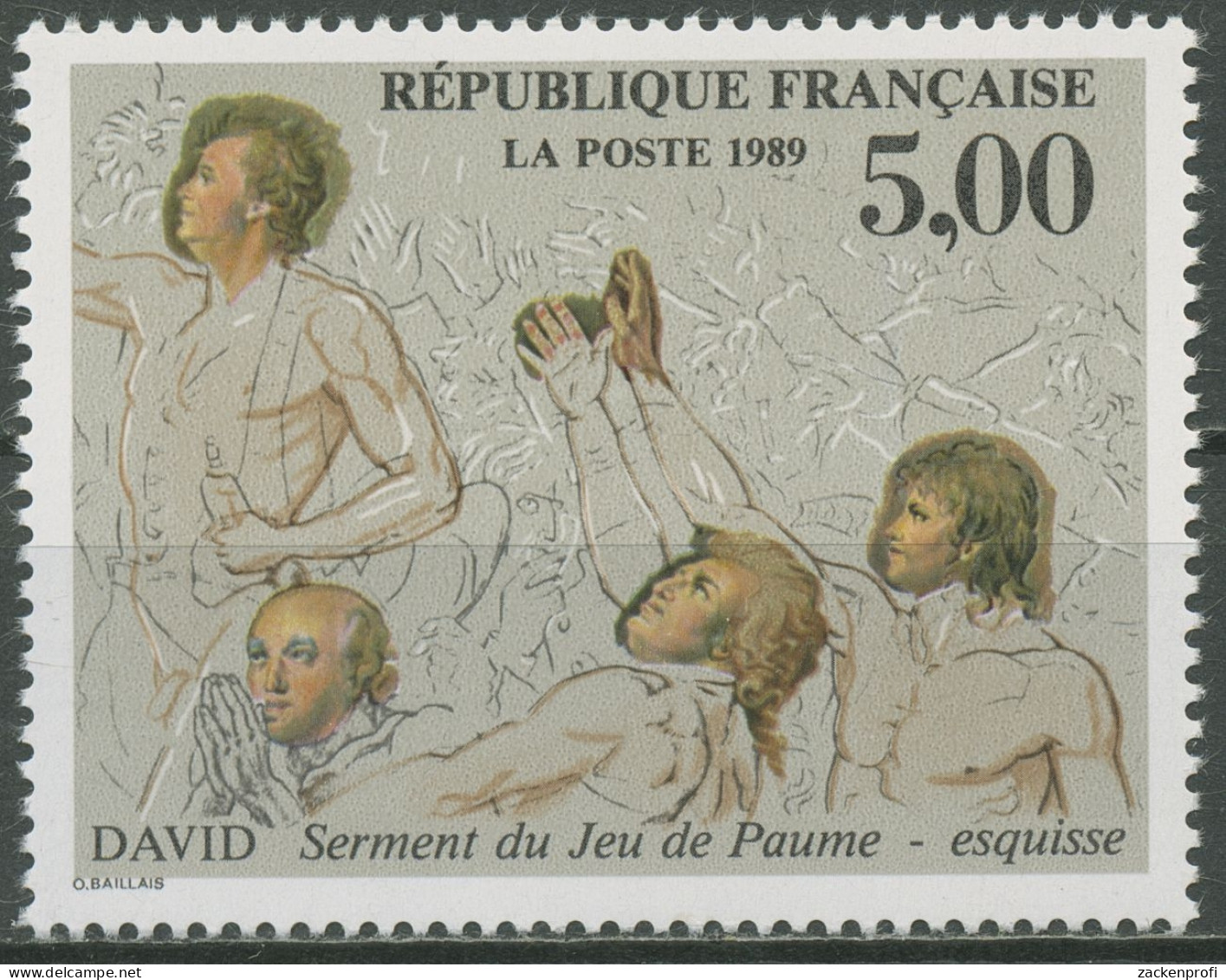 Frankreich 1989 Kunst Gemälde Jacques-Louis David 2723 Postfrisch - Nuovi