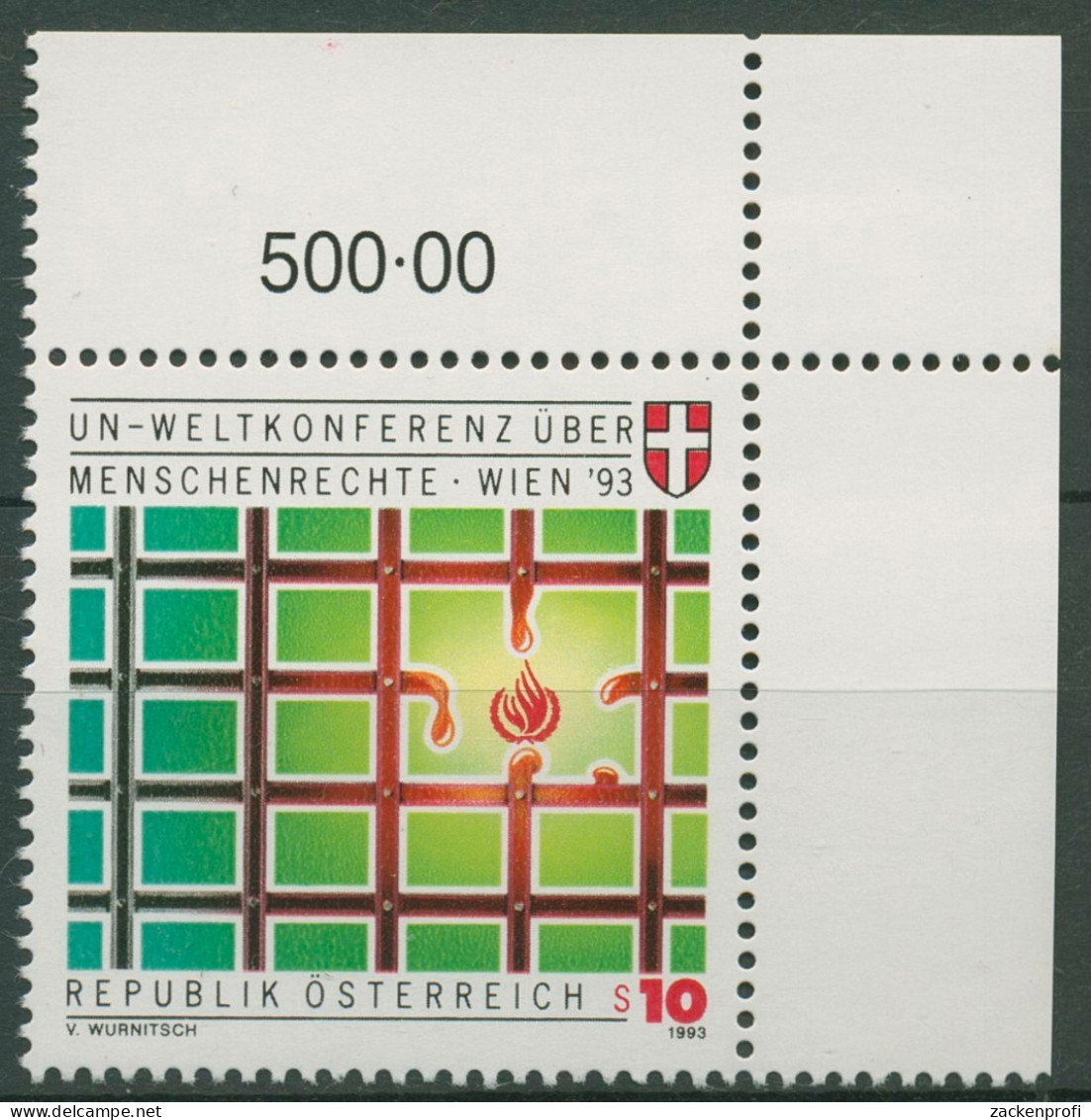 Österreich 1993 UN-Konferenz Menschenrechte 2099 Ecke Postfrisch - Unused Stamps