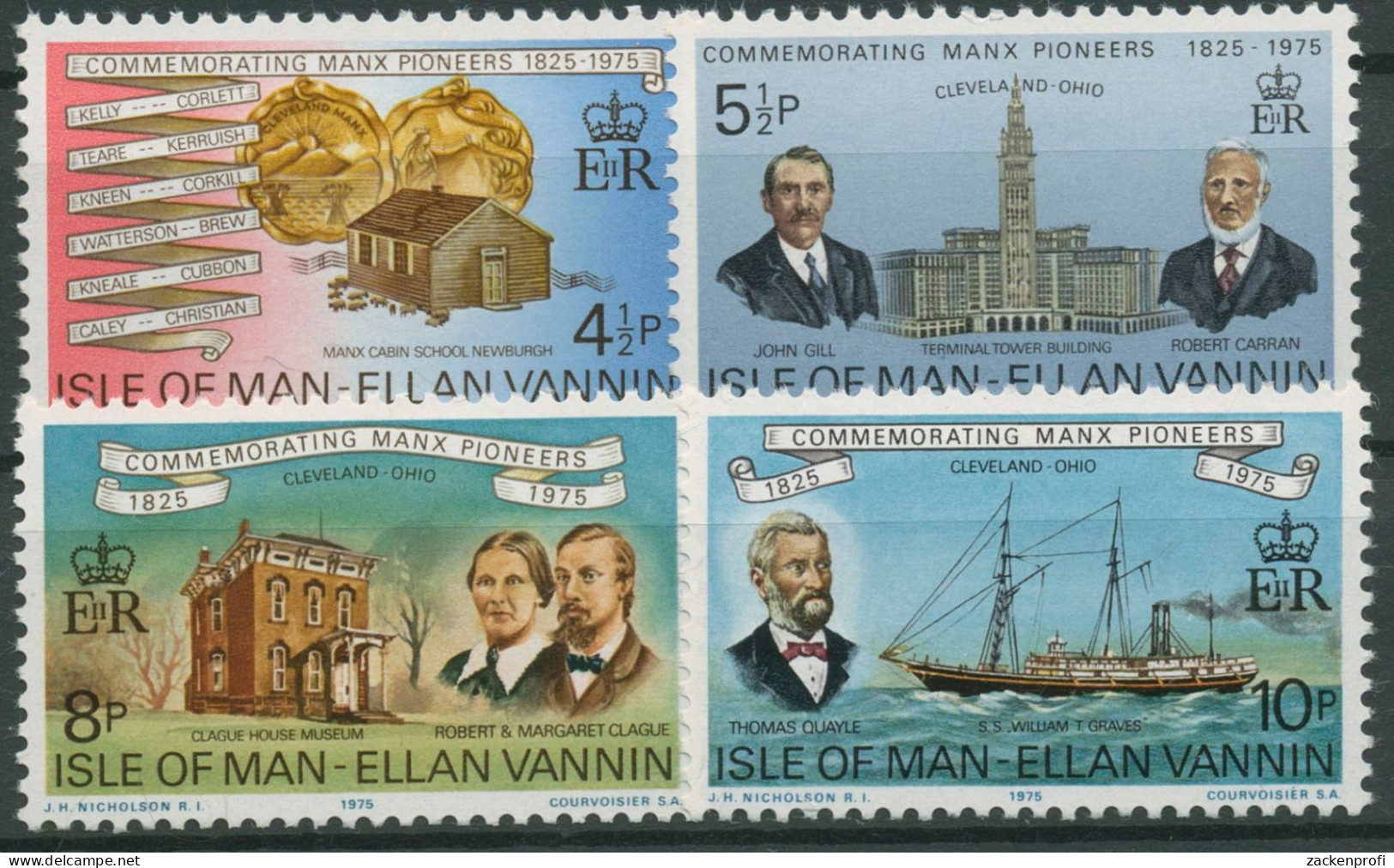 Isle Of Man 1975 Auswanderung Nach Amerika 54/57 Postfrisch - Isla De Man