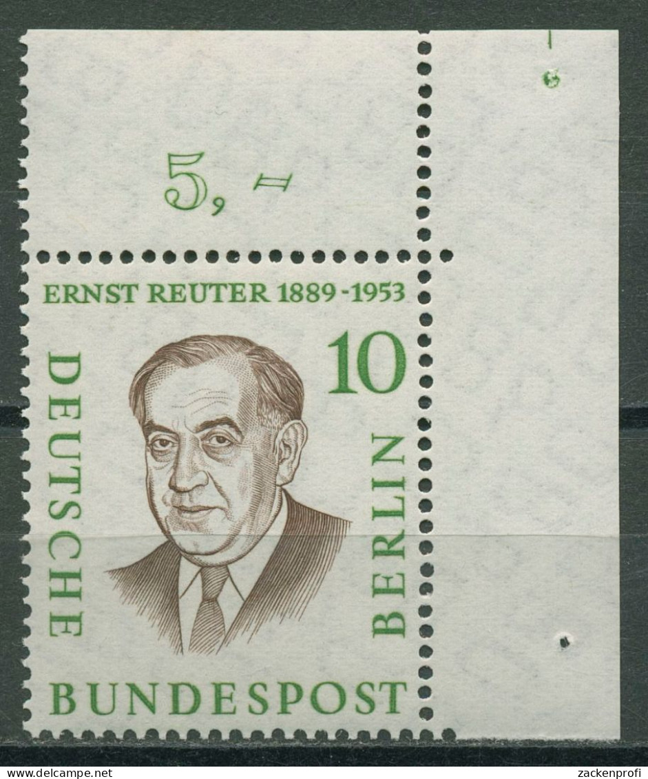 Berlin 1957 Ernst Reuter 165 Ecke 2 Oben Rechts, Durchgezähnt Postfrisch - Unused Stamps