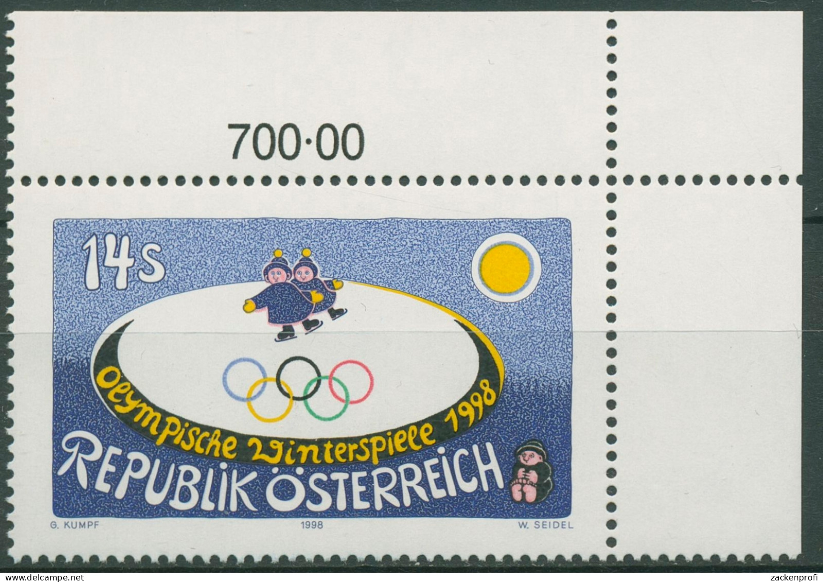 Österreich 1998 Olympia Winterspiele Nagano 2243 Ecke Postfrisch - Nuevos