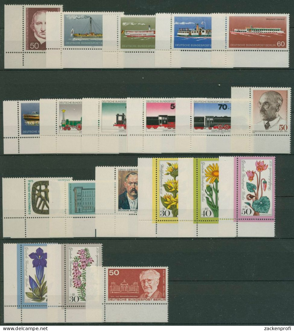 Berlin 1975 Sondermarken Komplett Aus 482/515 Ecke 3 Postfrisch (SG19658) - Unused Stamps