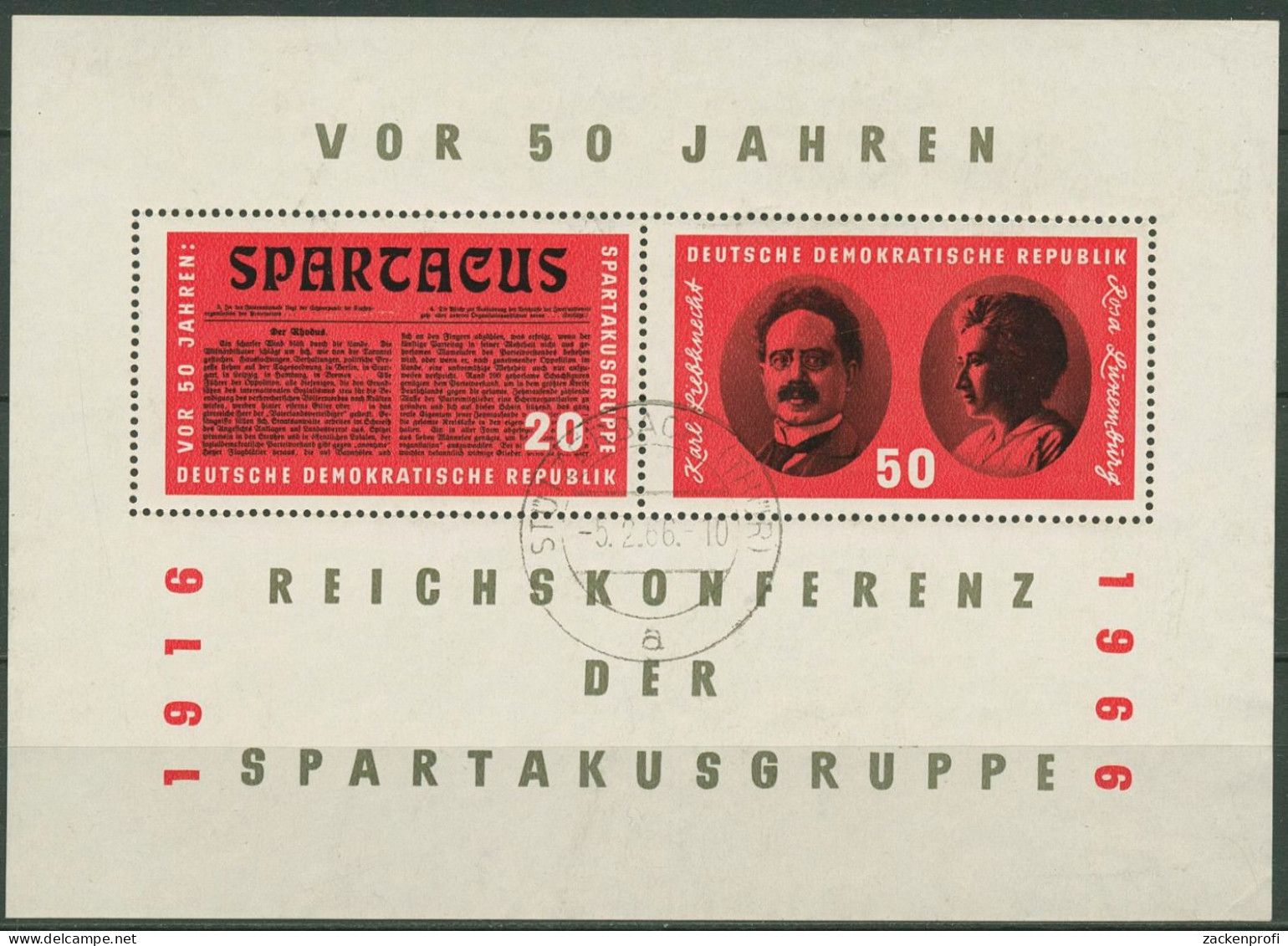 DDR 1966 Spartakusbund Block 25 Gestempelt (C96722) - Otros & Sin Clasificación