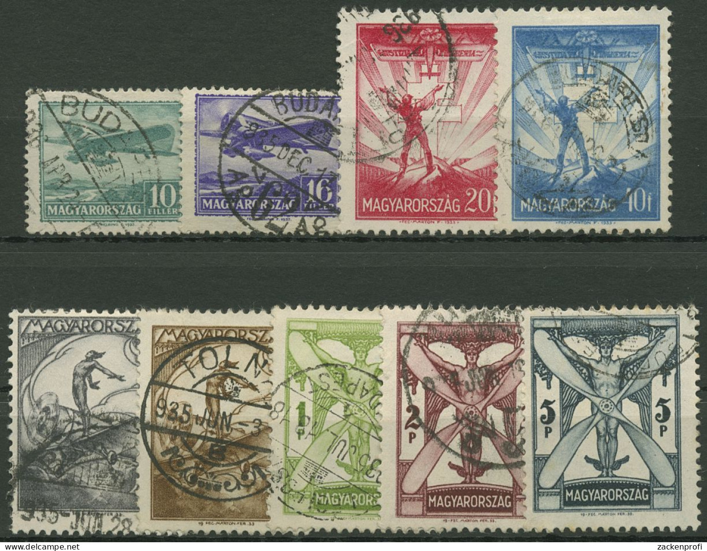 Ungarn 1933 Flugpostmarken 502/10 Gestempelt - Used Stamps