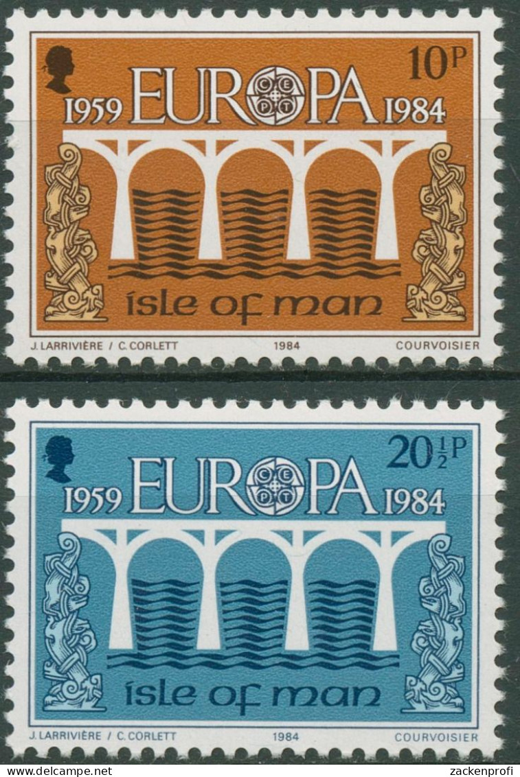 Isle Of Man 1984 Europa CEPT Post-und Fernmeldewesen Brücken 261/62 Postfrisch - Man (Insel)