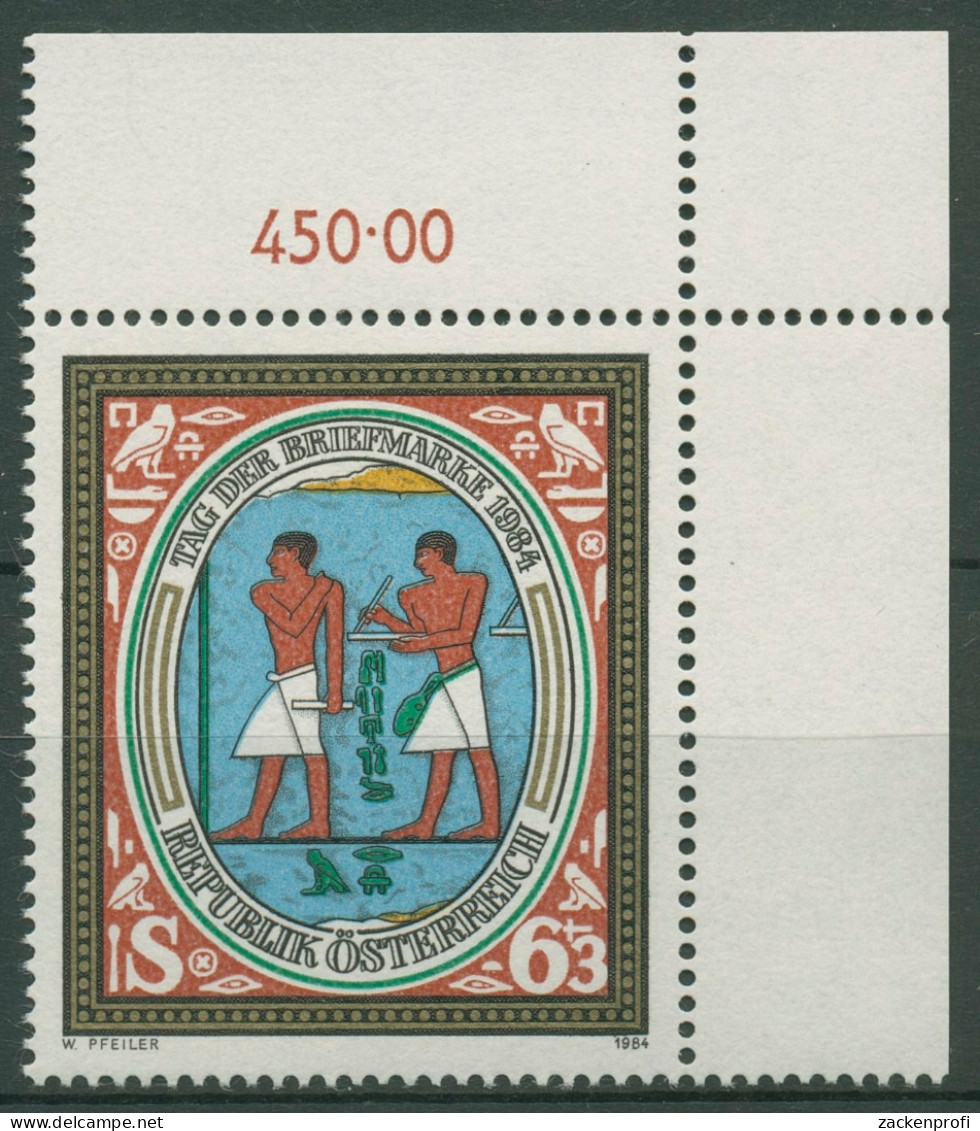 Österreich 1984 Tag Der Briefmarke Schreiber Briefbote 1797 Ecke Postfrisch - Unused Stamps