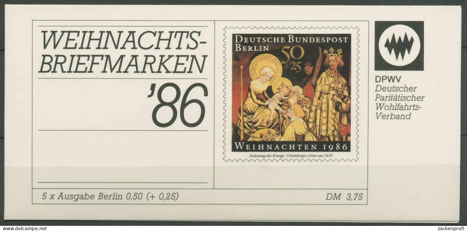 Berlin Der Paritätische DPW 1986 Weihnachten (769) MH W 4 Postfrisch (C60304) - Booklets