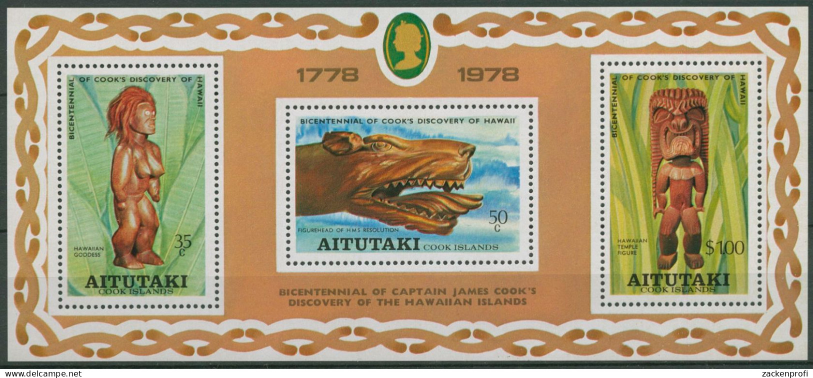 Aitutaki 1978 Holzschnitzereien Block 18 Postfrisch (C60499) - Aitutaki