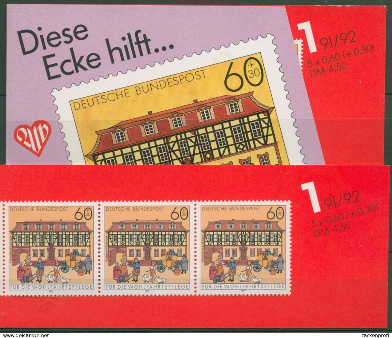 Bund Arbeiterwohlfahrt 1991 Post Markenheftchen 1564 MH 11 Postfrisch (C99955) - Autres & Non Classés