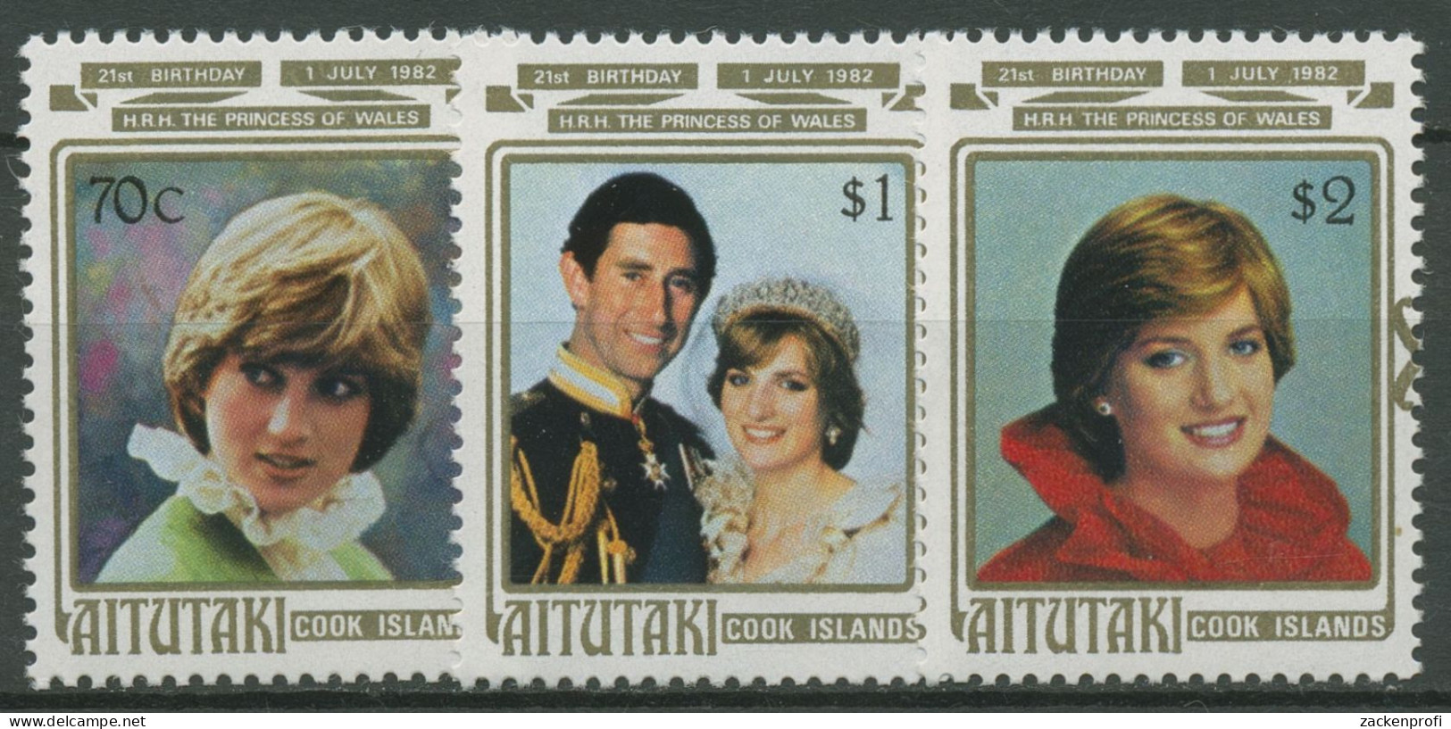 Aitutaki 1982 Prinzessin Lady Diana 21. Geburtstag 436/38 Postfrisch - Aitutaki