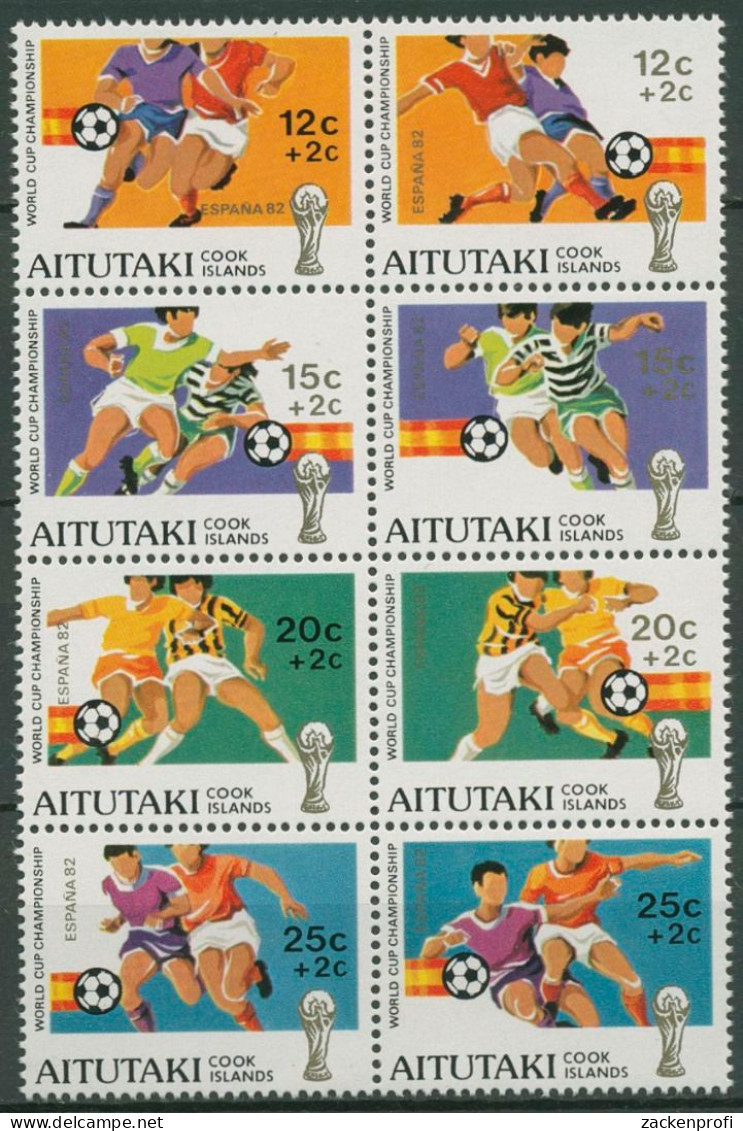 Aitutaki 1981 Fußball-WM'82 Spanien Blockmarken 420/27 Postfrisch (C60527) - Aitutaki