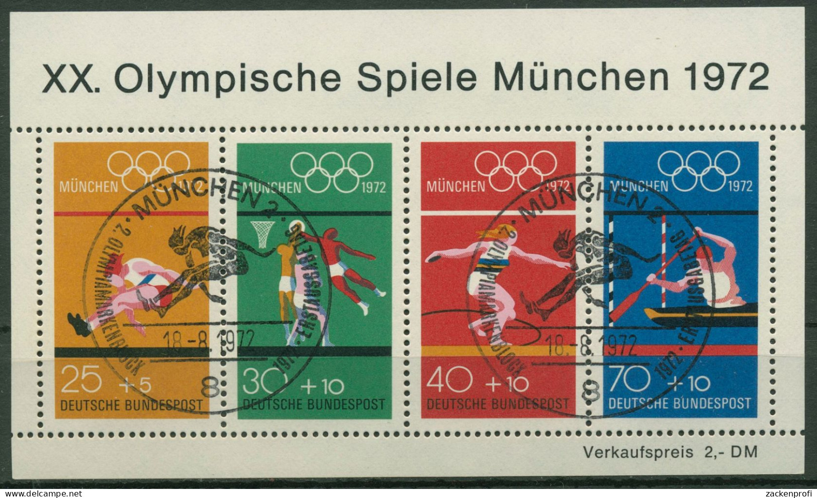 Bund 1972 Olympische Spiele München Block 8 ESST München Gestempelt (C98972) - Otros & Sin Clasificación