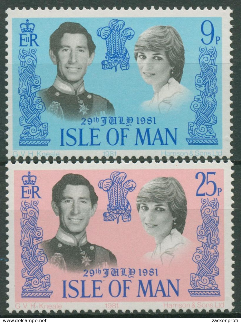 Isle Of Man 1981 Hochzeit Prinz Charles & Lady Diana 194/95 Postfrisch - Isla De Man