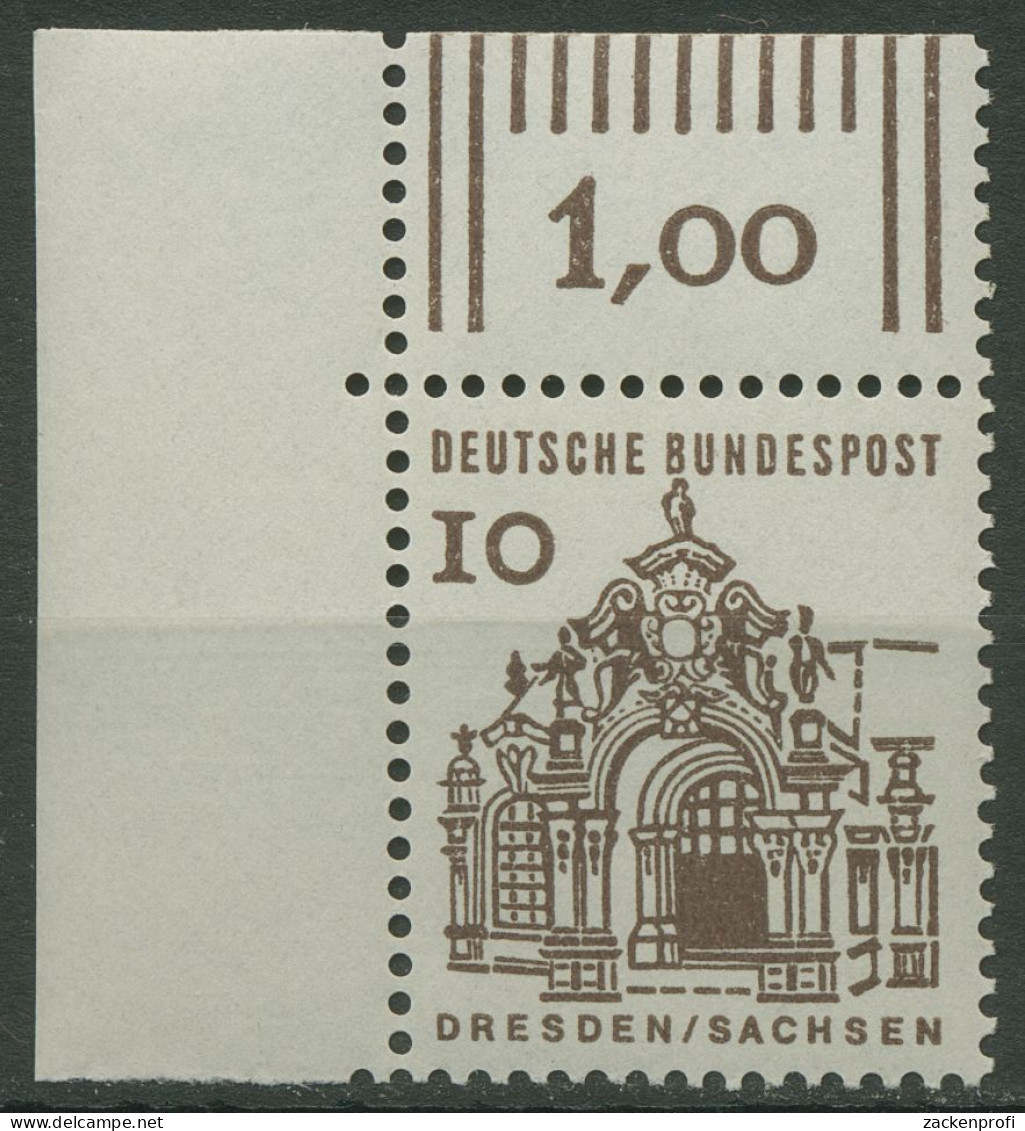 Bund 1964/65 Bauwerke Klein, Zwinger Dresden 454 Ecke 1 Postfrisch - Neufs