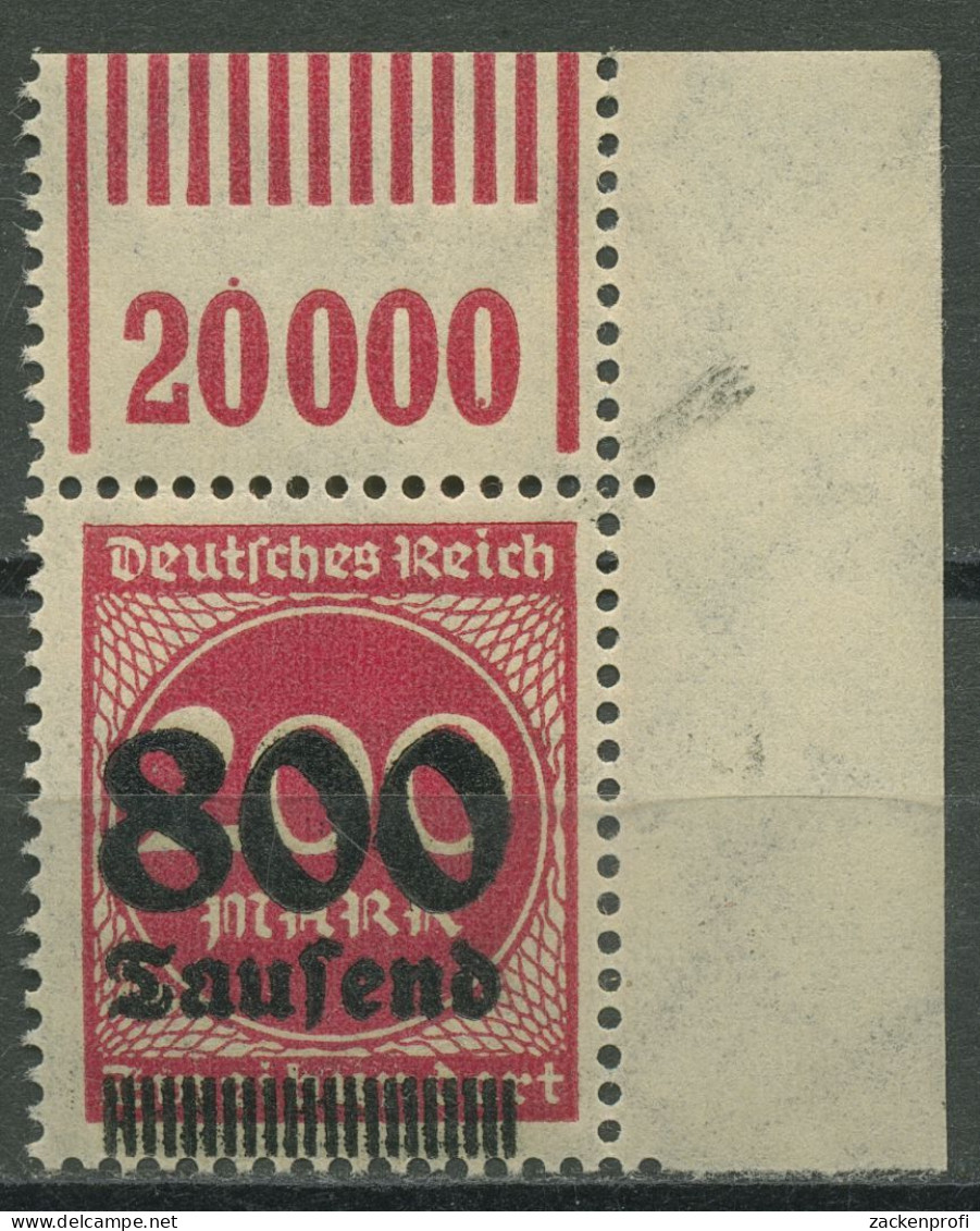 Dt. Reich 1923 Mit Aufdruck Walze Oberrand 303 A W OR 1'11'1 Ecke 2 Postfrisch - Nuevos