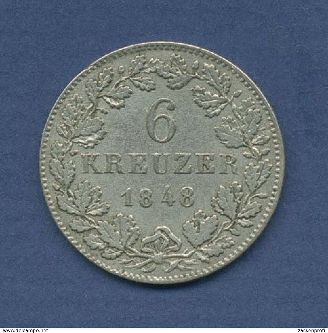 Württemberg 6 Kreuzer 1846, König Wilhelm I., J 68 Ss (m3987) - Groschen & Andere Kleinmünzen