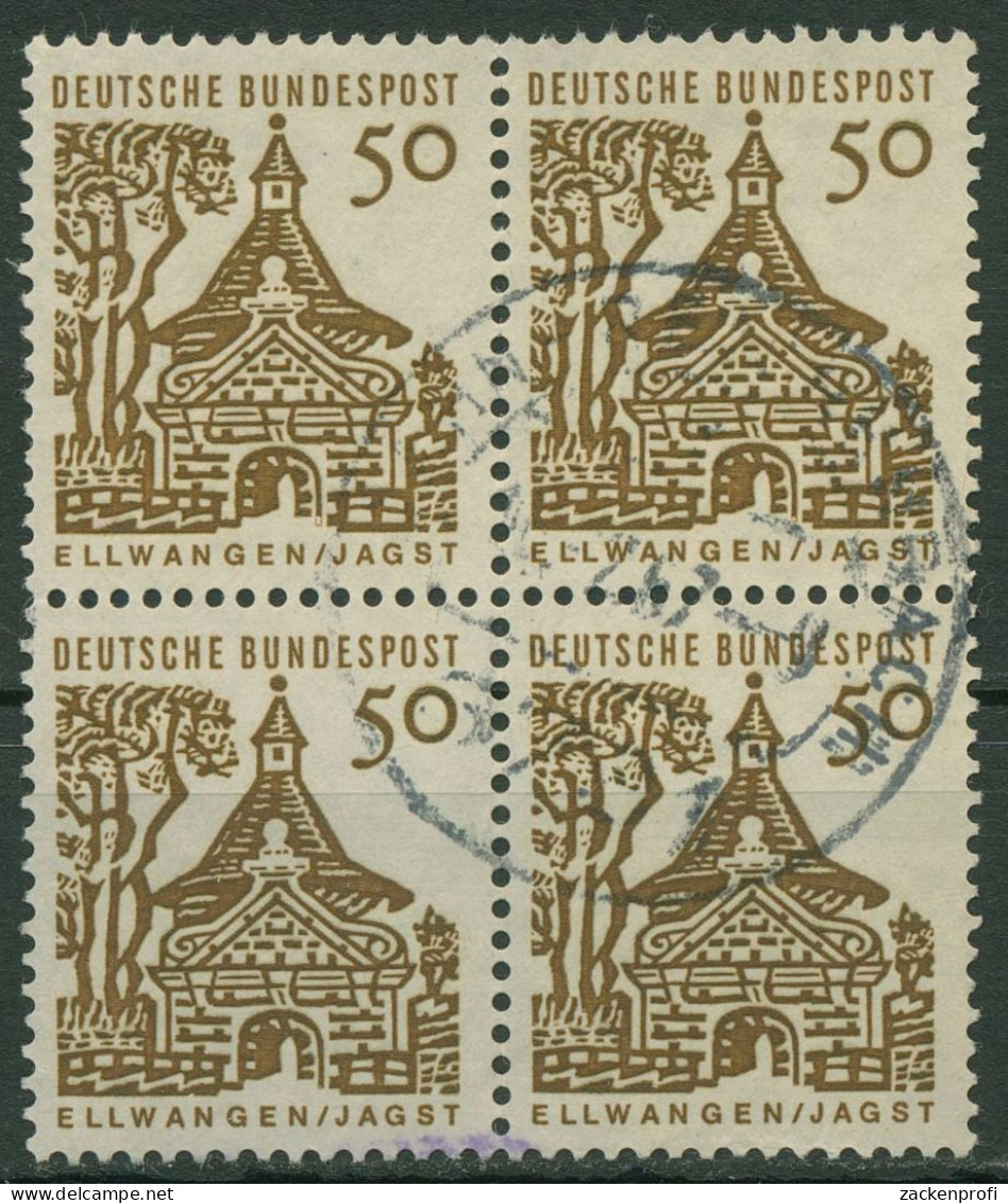 Bund 1964/65 Bauwerke Klein, Schlosstor Ellwangenl 458 4er-Block Gestempelt - Used Stamps