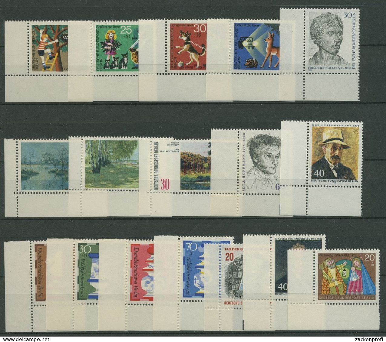 Berlin 1972 Sondermarken Komplett Aus 418/41 Ecke 3 Postfrisch (SG19655) - Unused Stamps