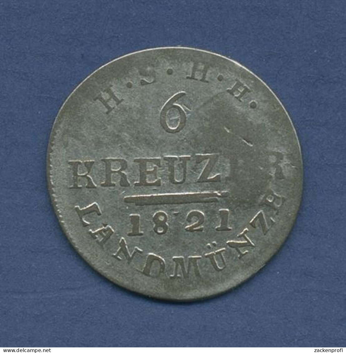 Sachsen-Hildburghausen 6 Kreuzer 1821, Friedrich, J 314 Fast Ss (m3991) - Small Coins & Other Subdivisions
