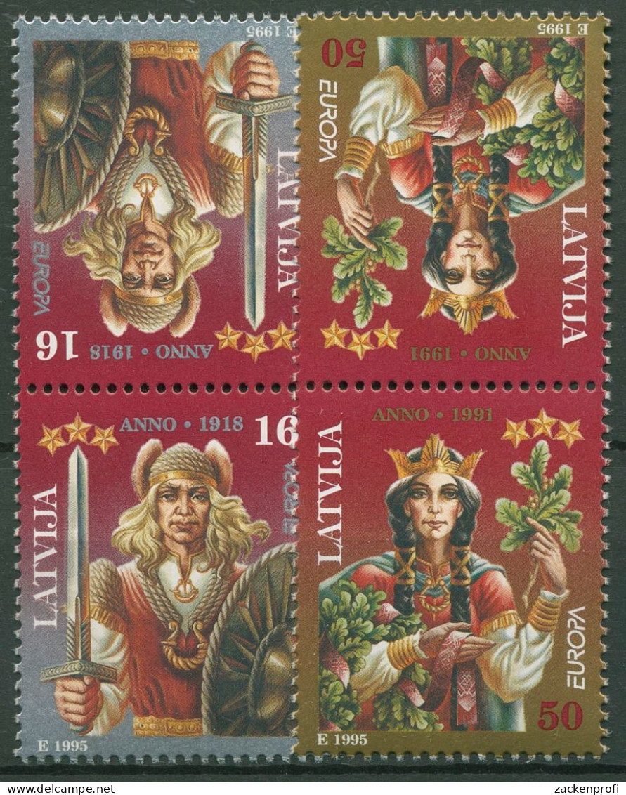 Lettland 1995 Europa CEPT Frieden Freiheit 414/15 Kehrdruckpaar Postfrisch - Lettland