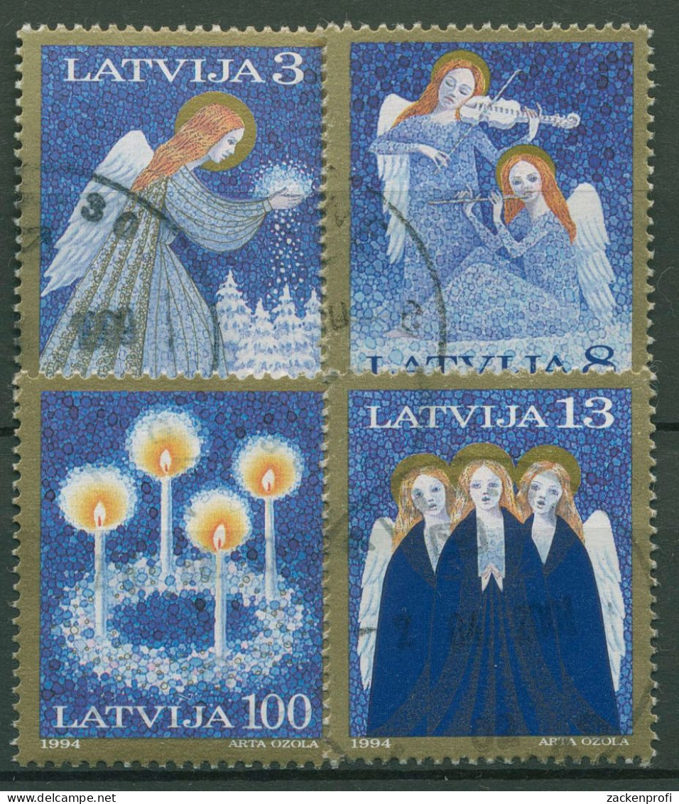 Lettland 1994 Weihnachten Engel 382/85 Gestempelt - Latvia