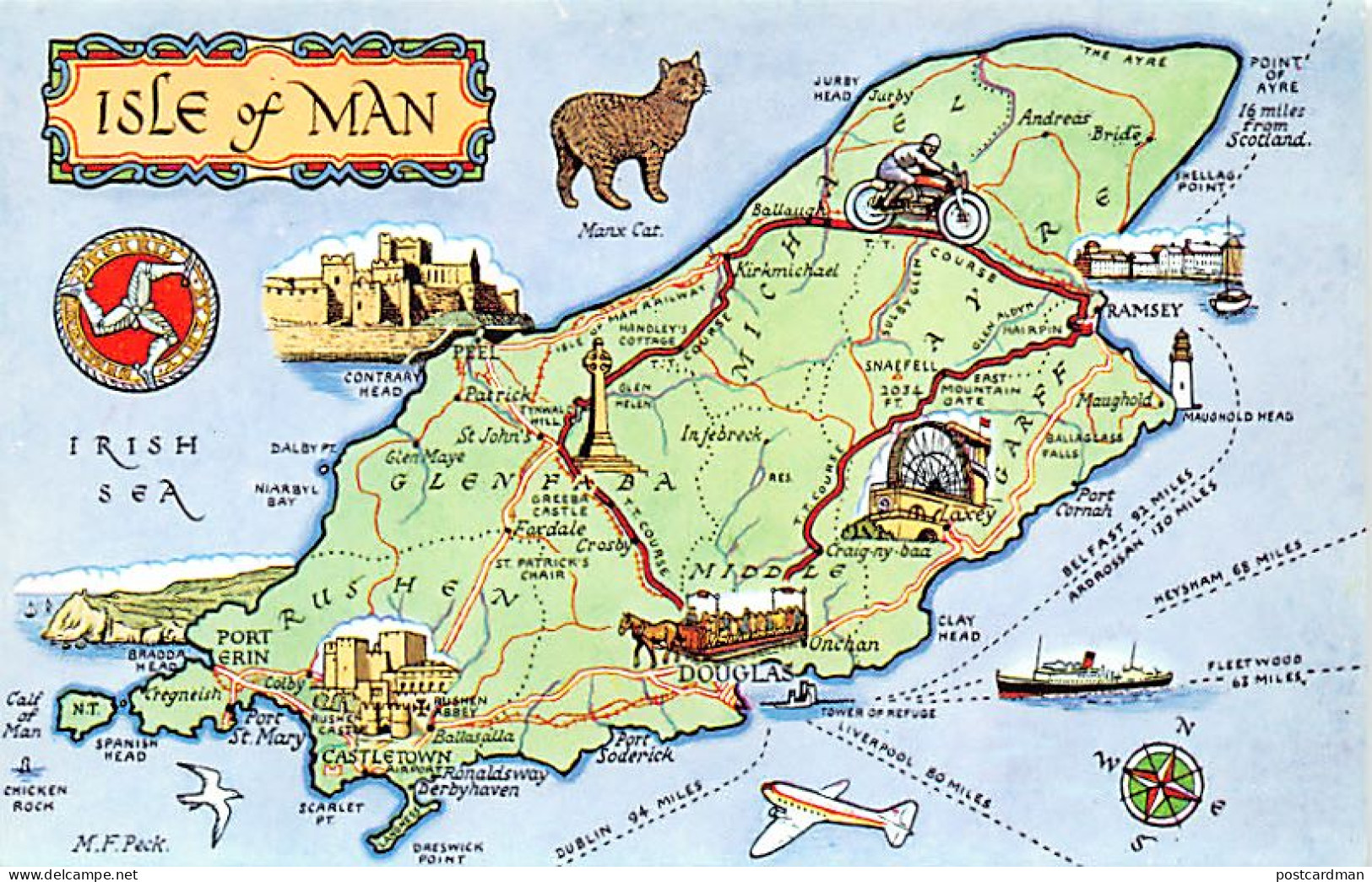 Isle Of Man - Map - Publ. J. Salmon Ltd.  - Isola Di Man (dell'uomo)