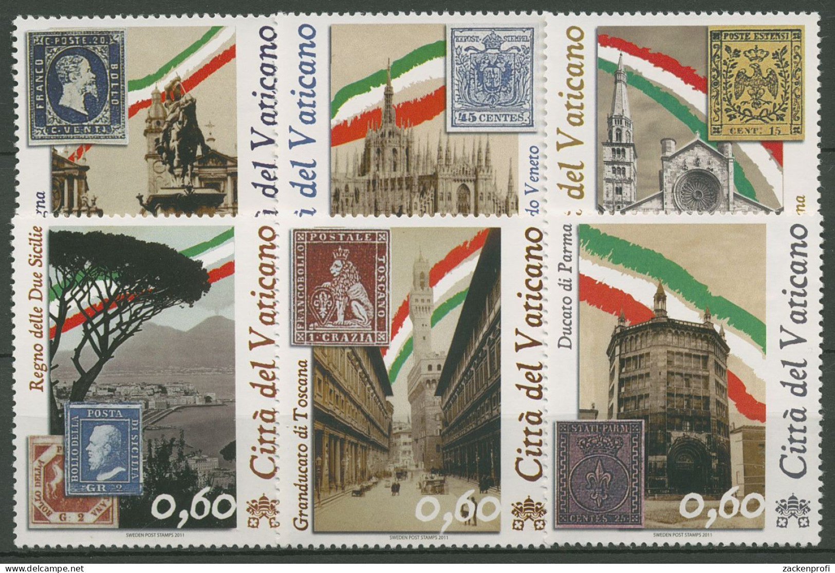 Vatikan 2011 150 Jahre Einheit Italiens Historische Ansichten 1690/95 Postfrisch - Unused Stamps