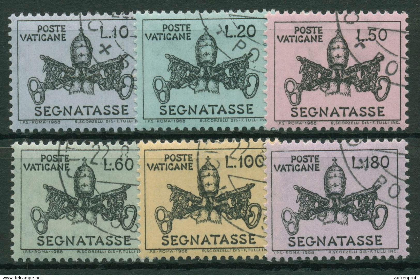 Vatikan 1968 Portomarken Wappen P 19/24 Gestempelt - Postage Due