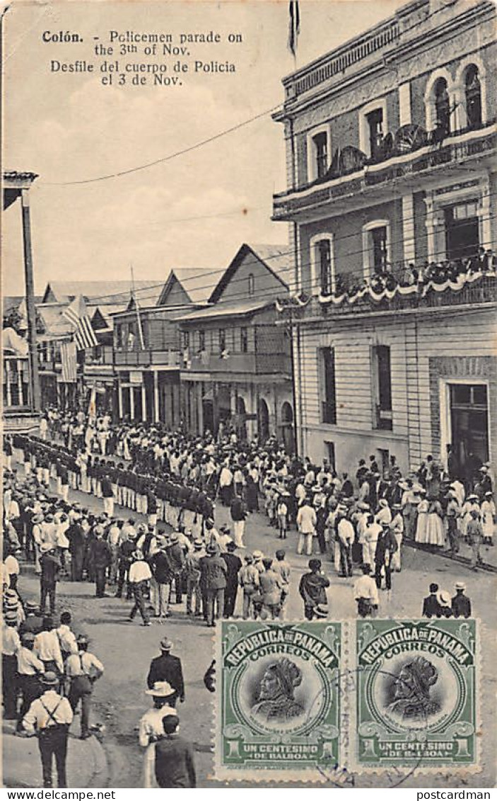 Panama - COLON - Policemen On Parade The 3th Of Nov. - Publ. A. Paplio Y Ca. 15409. - Panama