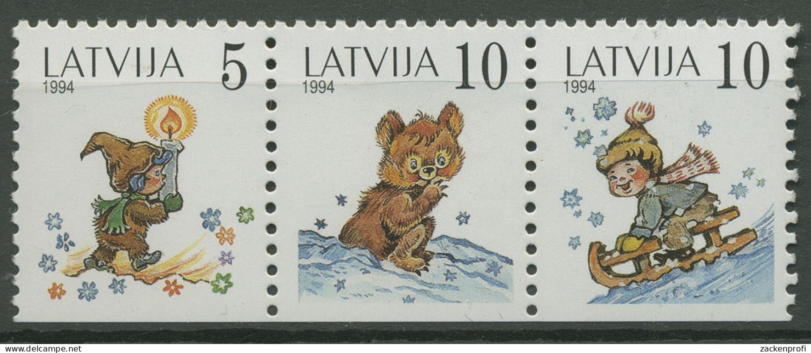 Lettland 1994 Kinderbuchillustrationen 386/88 ZD Du Postfrisch - Letonia
