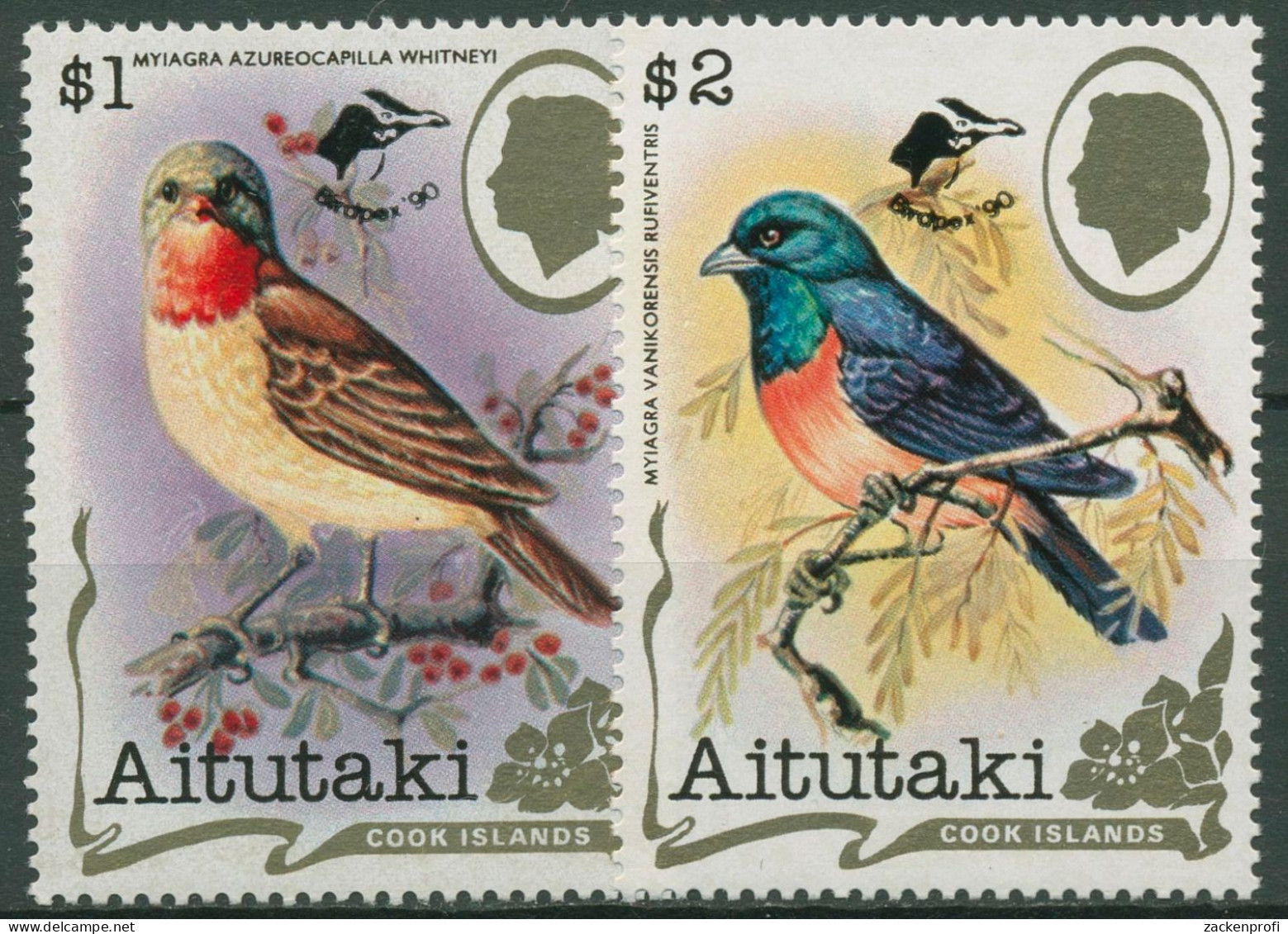 Aitutaki 1990 BIRDPEX Christchurch Vögel 675/76 Postfrisch - Aitutaki