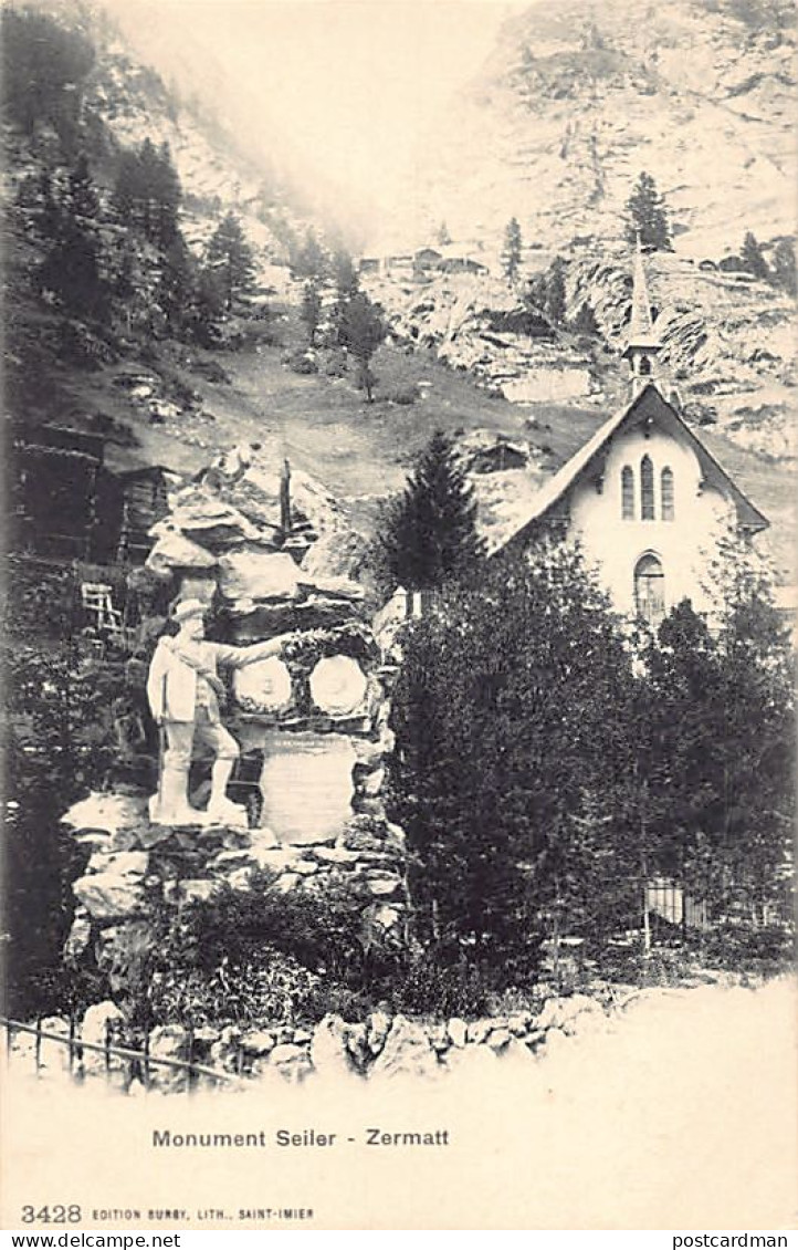 Suisse - ZERMATT (VS) Monument Seiler - Ed. Burgy 3428 - Zermatt