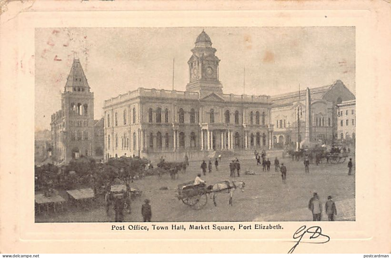 South Africa - PORT ELIZABETH - Post Office, Town Hall, Market Square - Publ. G. B. & Co.  - Afrique Du Sud