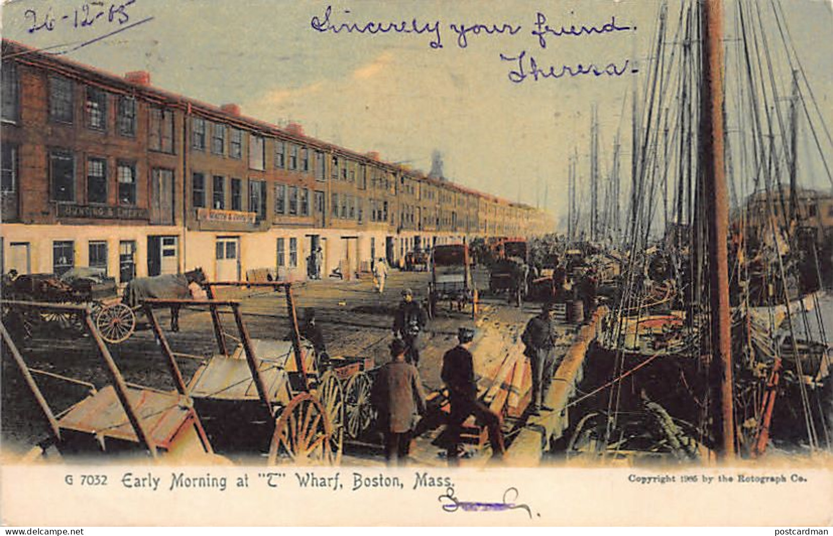 BOSTON (MA) Early Morning A T Wharf - Publ. The Rotograph Co. 7032 - Boston