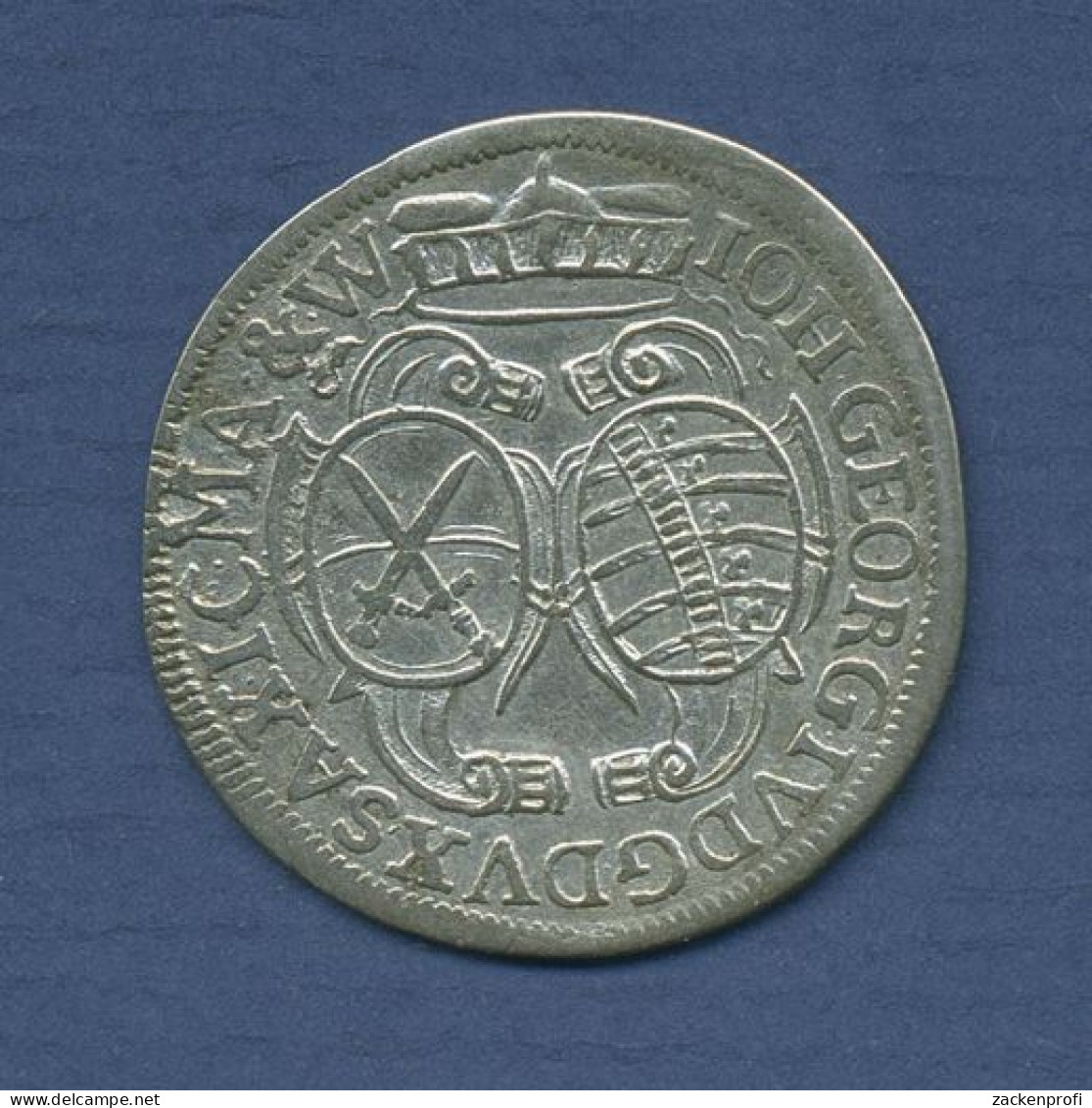 Sachsen 1/12 Taler 1693, Johann Georg IV., Fast Vz/sehr Schön (m3986) - Small Coins & Other Subdivisions