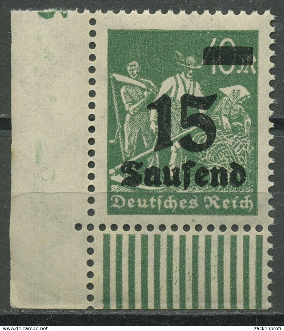 Dt. Reich 1923 Mit Aufdruck Walze Unterrand 279 B W UR Ecke 3 Postfrisch - Nuovi