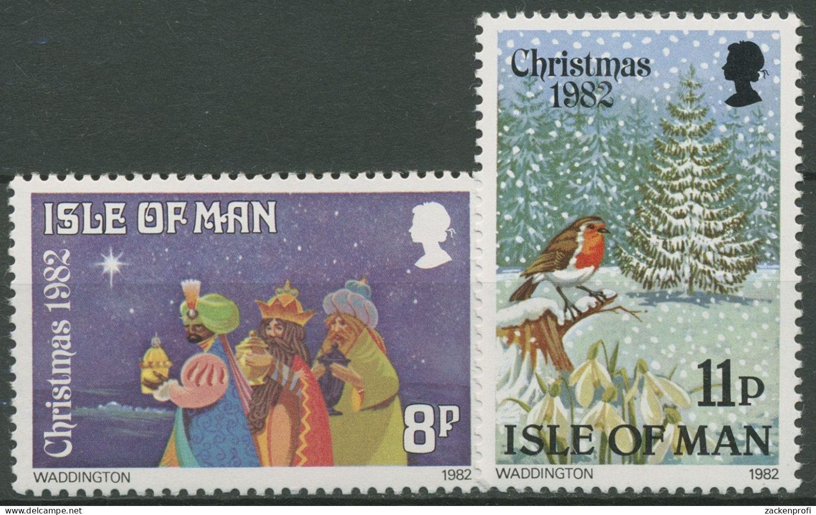 Isle Of Man 1982 Weihnachten Winterlandschaft 217/18 Postfrisch - Isle Of Man