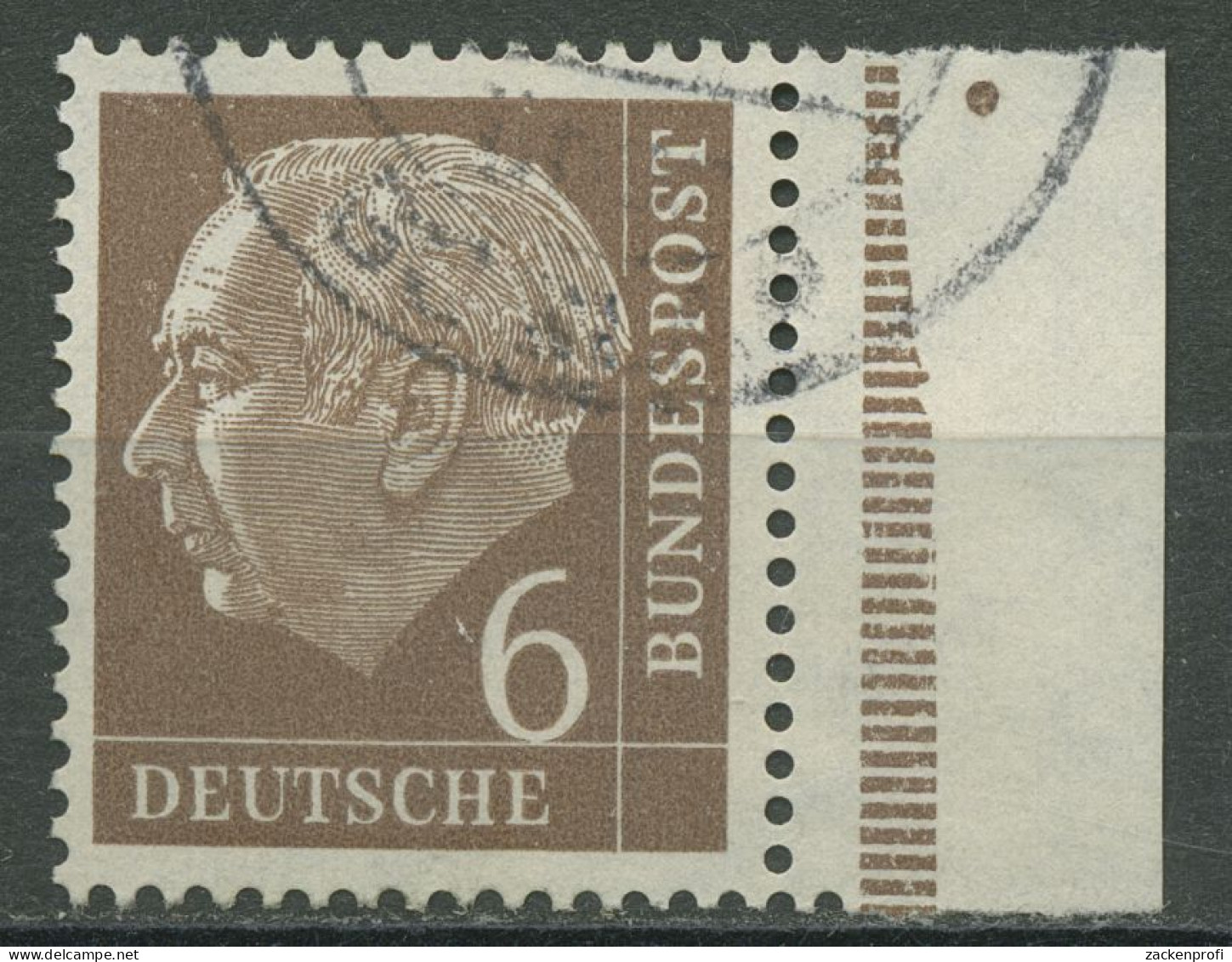 Bund 1954 Th. Heuss Bogenmarke Mit Seitenrand 180 SR Gestempelt - Oblitérés