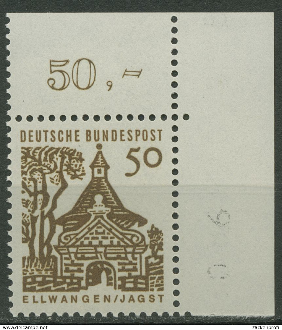 Bund 1964/65 Bauwerke Klein, Schlosstor Ellwangen 458 Ecke 2 Postfrisch - Neufs